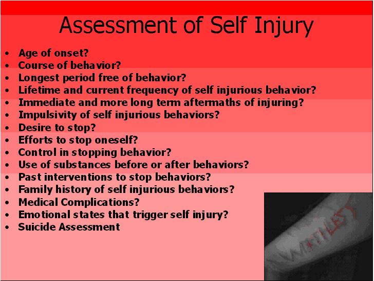 Assessment of Self Injury cutters CEUs